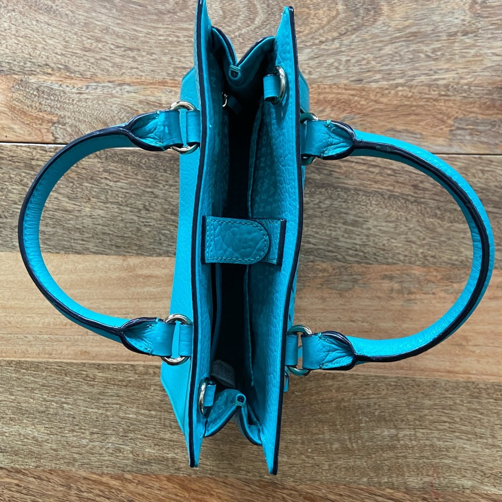 kate spade Turquoise Blue Laser-Cut Leather Crossbody Satchel - Picture 4 of 10